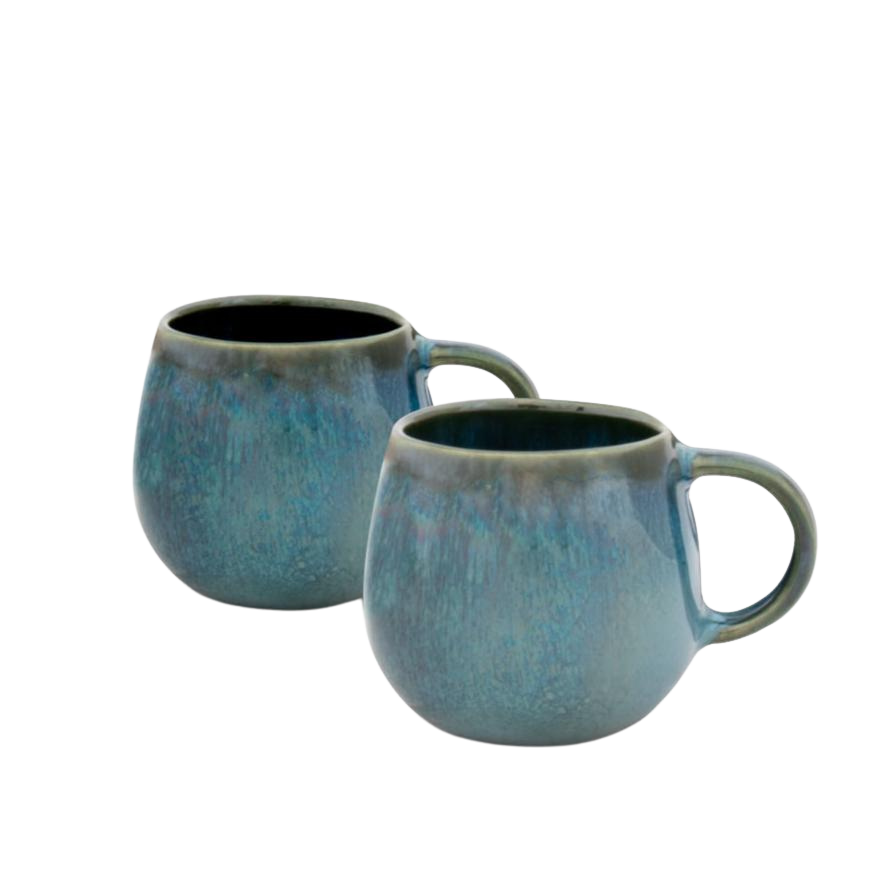 Small mug TERRAFINA AMAZONIA GREEN 110 ml set 2 pcs
