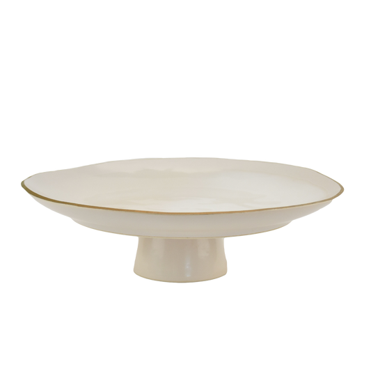 Cake stand NOSSE EDGE 32 cm Ivory Gold