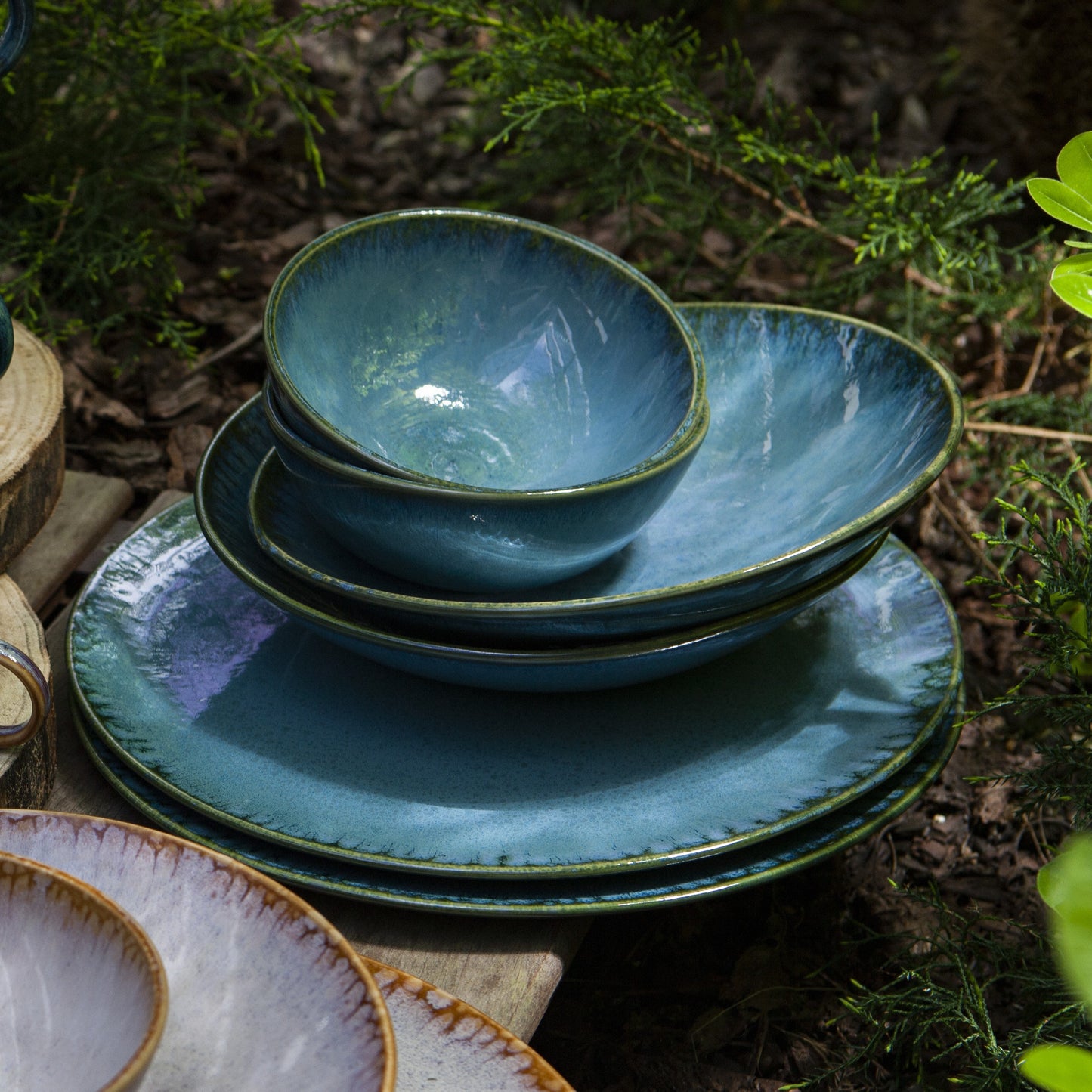 Plate TERRAFINA AMAZONIA GREEN 21 cm set 4 pcs