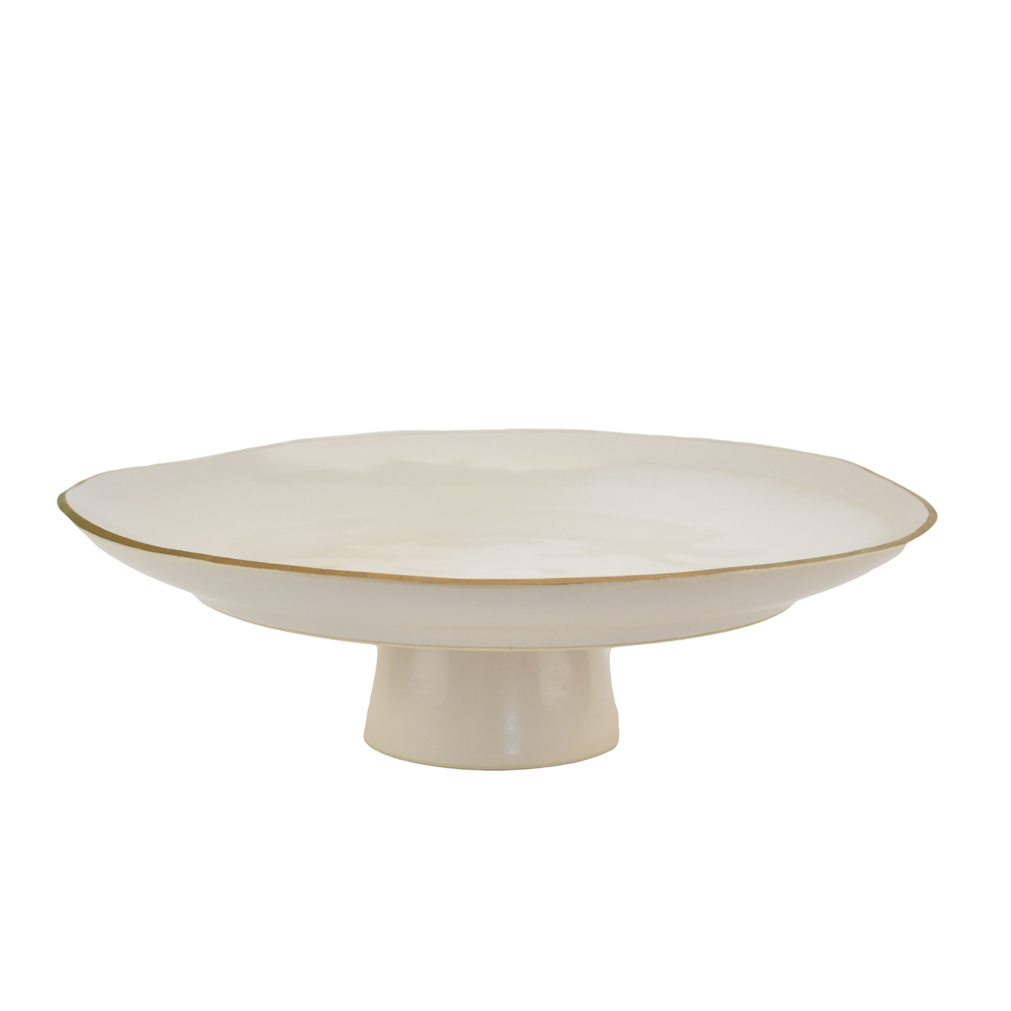 Cake stand NOSSE EDGE 32 cm Ivory Gold