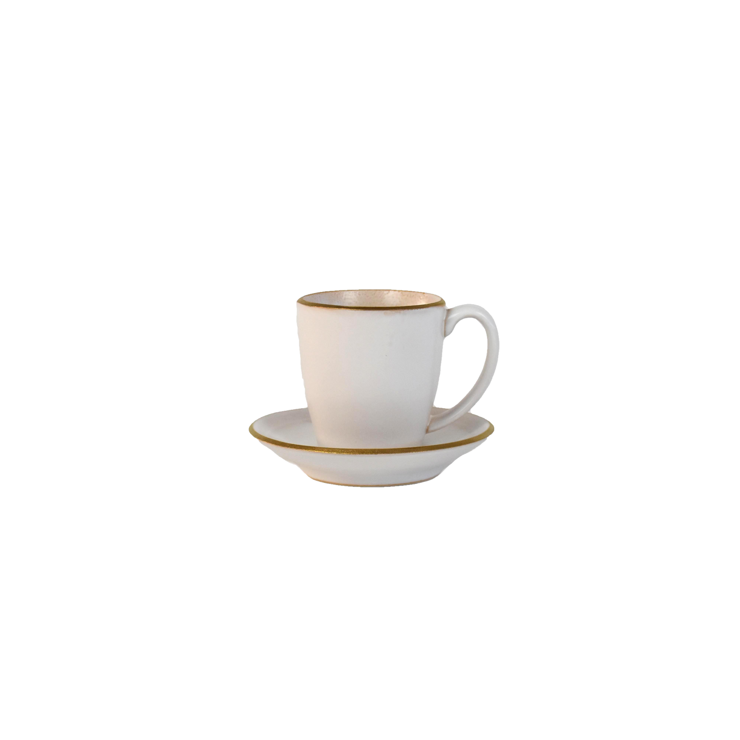 Cup and saucer NOSSE EDGE 250 ml Ivory Gold