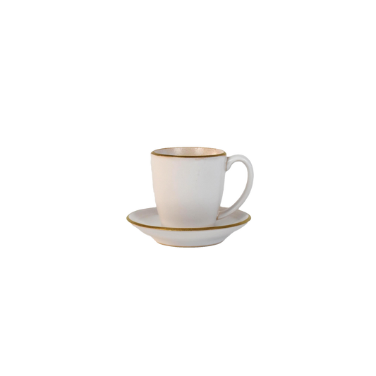 Cup and saucer NOSSE EDGE 250 ml Ivory Gold