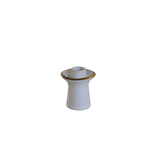 Candle Holder NOSSE EDGE 8 cm Ivory Gold