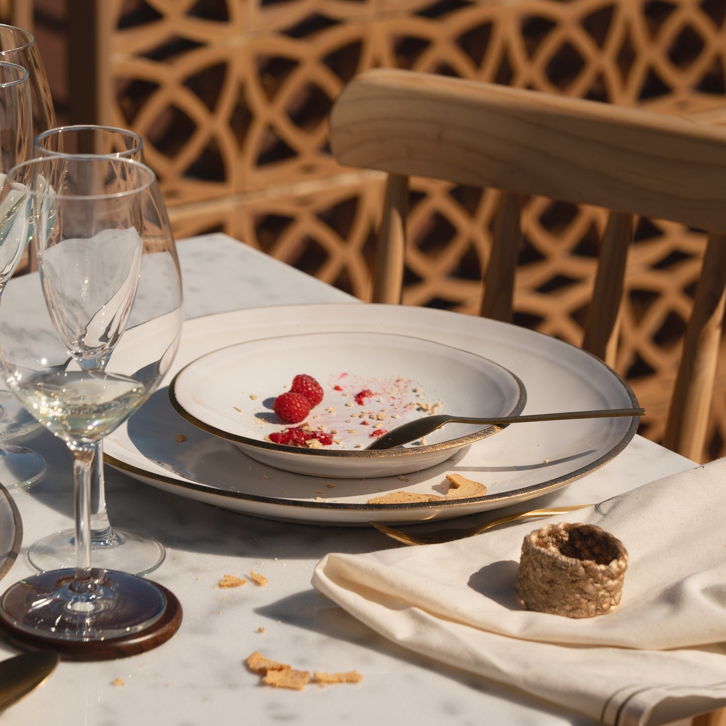 Plate NOSSE EDGE 15 cm Ivory Gold