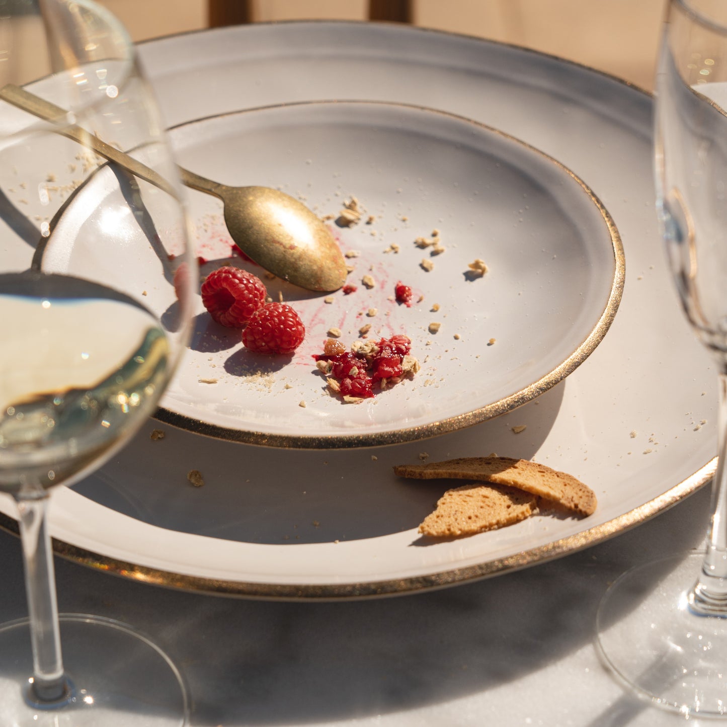 Plate NOSSE EDGE 15 cm Ivory Gold