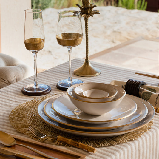 Plate NOSSE EDGE 23 cm Ivory Gold