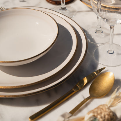 Plate NOSSE EDGE 28 cm Ivory Gold