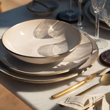 Plate NOSSE EDGE 28 cm Ivory Gold