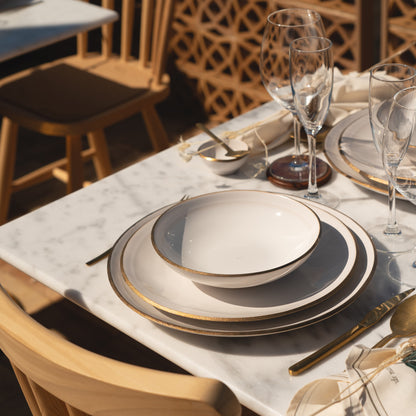 Plate NOSSE EDGE 28 cm Ivory Gold