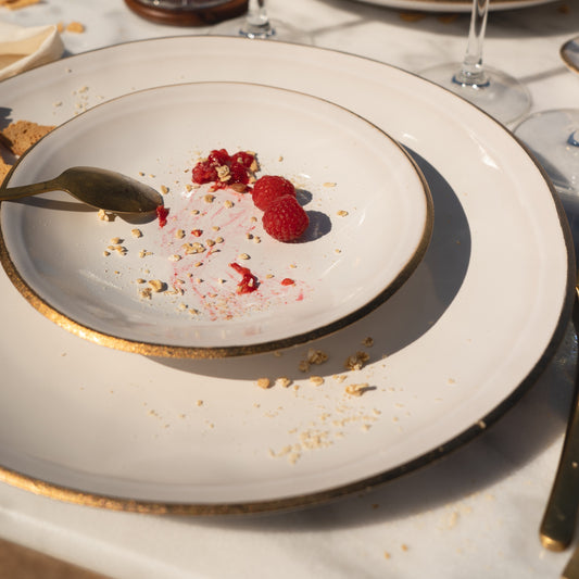 Plate NOSSE EDGE 28 cm Ivory Gold