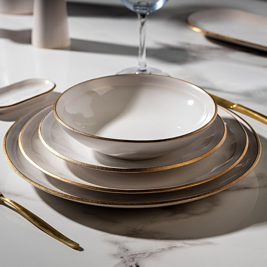 Deep plate NOSSE EDGE 20 cm Ivory Gold
