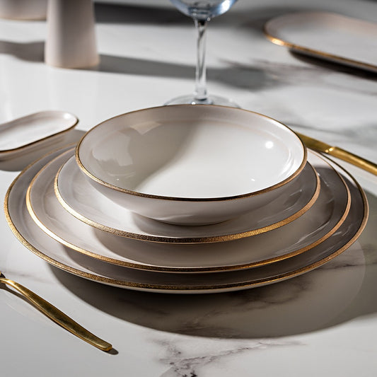 Deep plate NOSSE EDGE 20 cm Ivory Gold