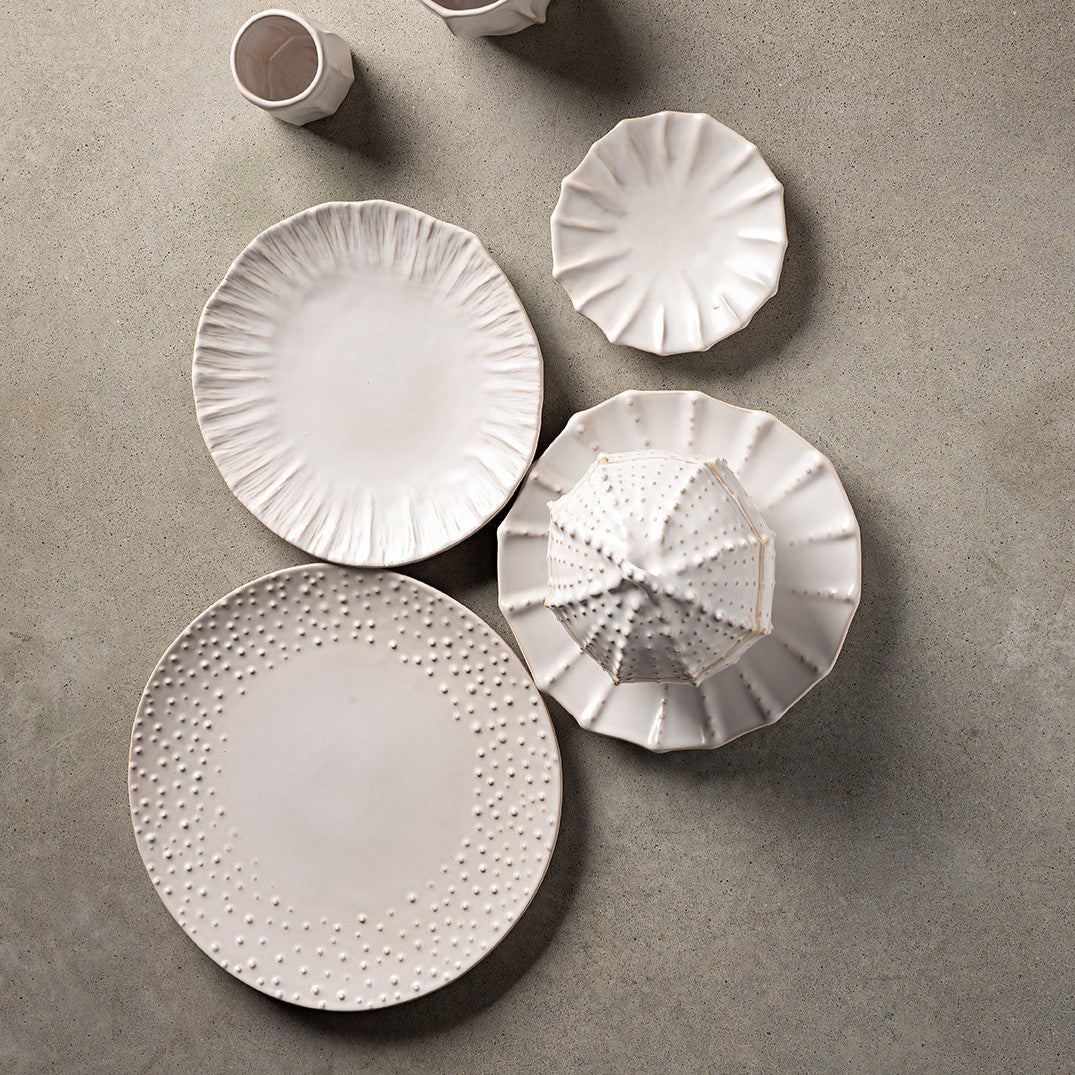 Plate NOSSE SEA 23 cm Dotted Urchin Matte Ivory