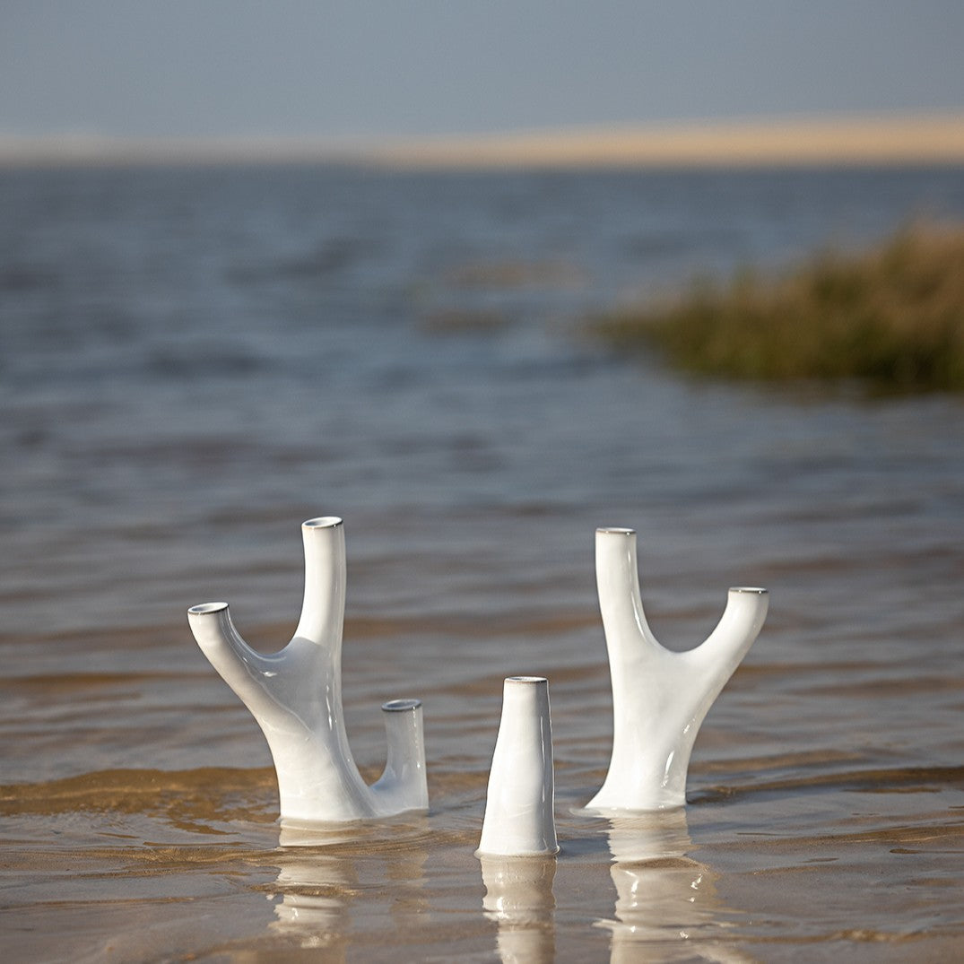 Candle Holder Single NOSSE COMPLEMENTS CORAL Stone