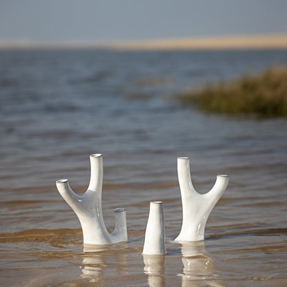 Candle Holder Single NOSSE COMPLEMENTS CORAL Stone