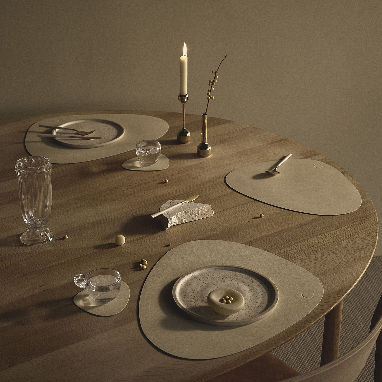 Table Mat Curve Nupo Vanilla 37x44cm