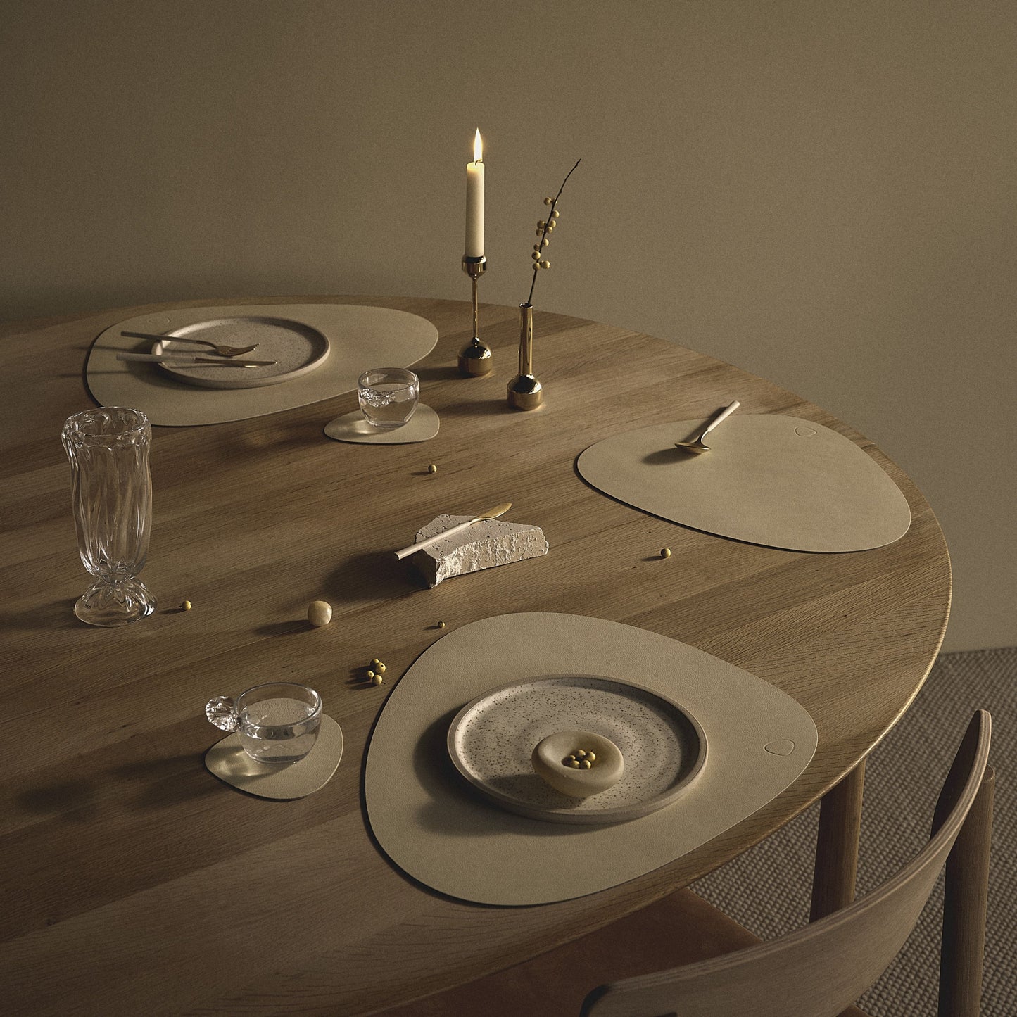 Table Mat Curve Nupo Vanilla 37x44cm