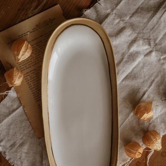Narrow Platter NOSSE UBUNTU 30 cm Aura Gold