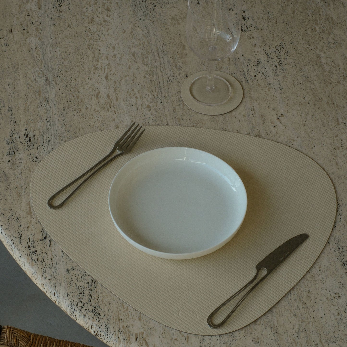 Table Mat Curve Corduroy Vanilla 37x44cm