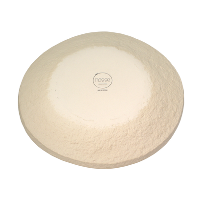 Back of Nosse Ubuntu Plate showing natural stoneware texture and logo